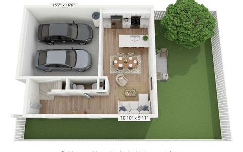 Floor plan for 3 beds, 2.5 baths, 1520 sqft
